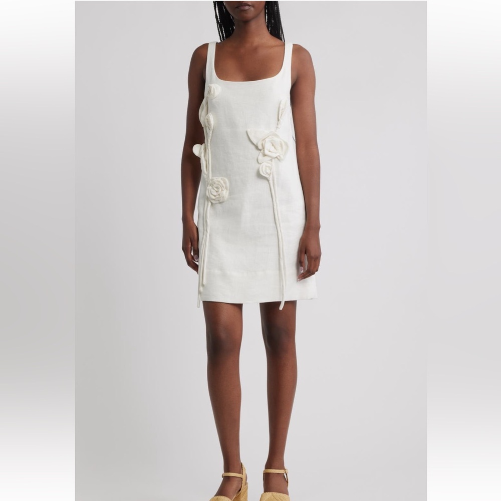FARM Rio White Floral Mini Dress